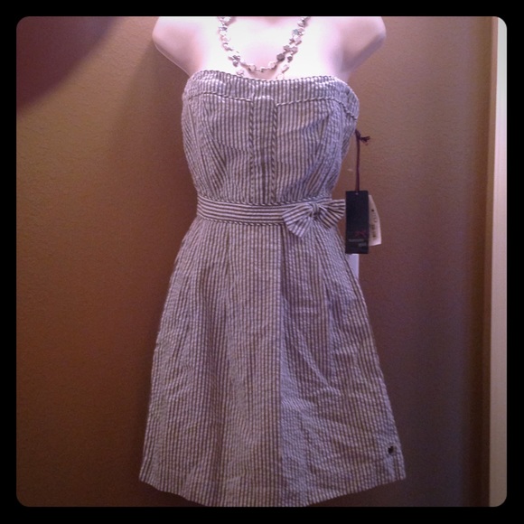 Tommy Girl Dresses & Skirts - REDUCED*New Tommy Girl Gray/White Striped Dress, S